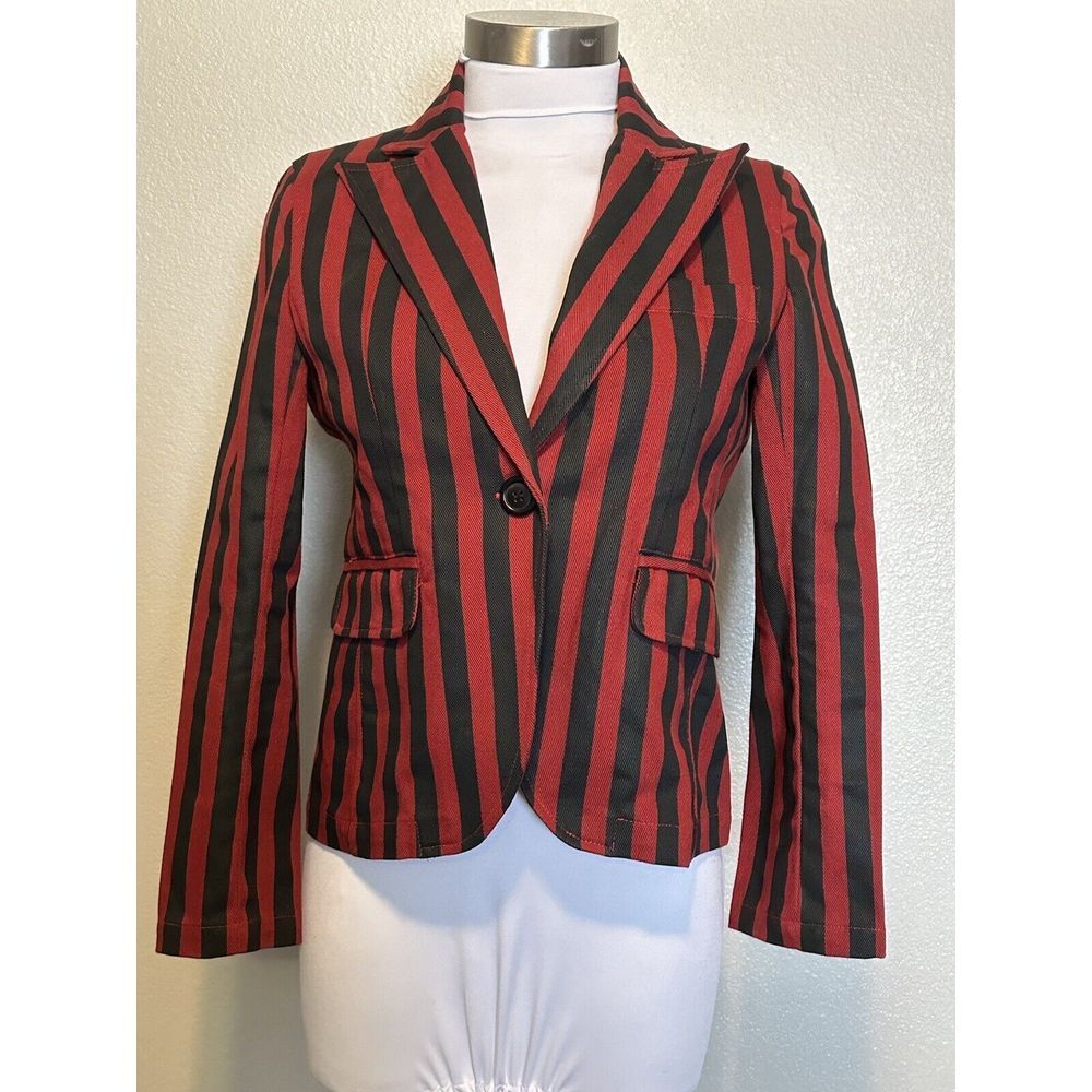 Hell Cat Punks Red Black Jacket Blazer Sz Small